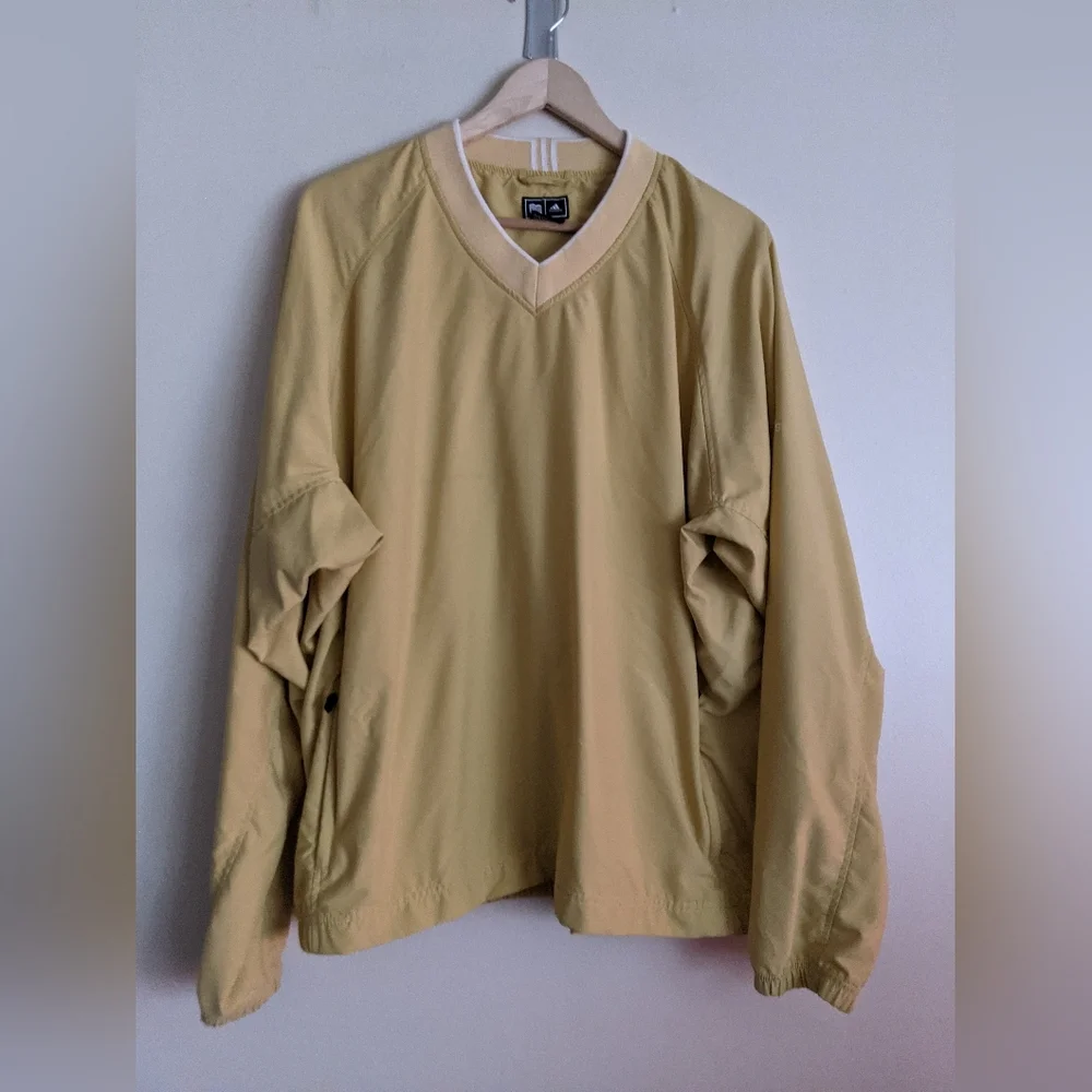 Adidas Wind Shirt Men's Yellow Climaproof Pullover Jacket Windbreaker L